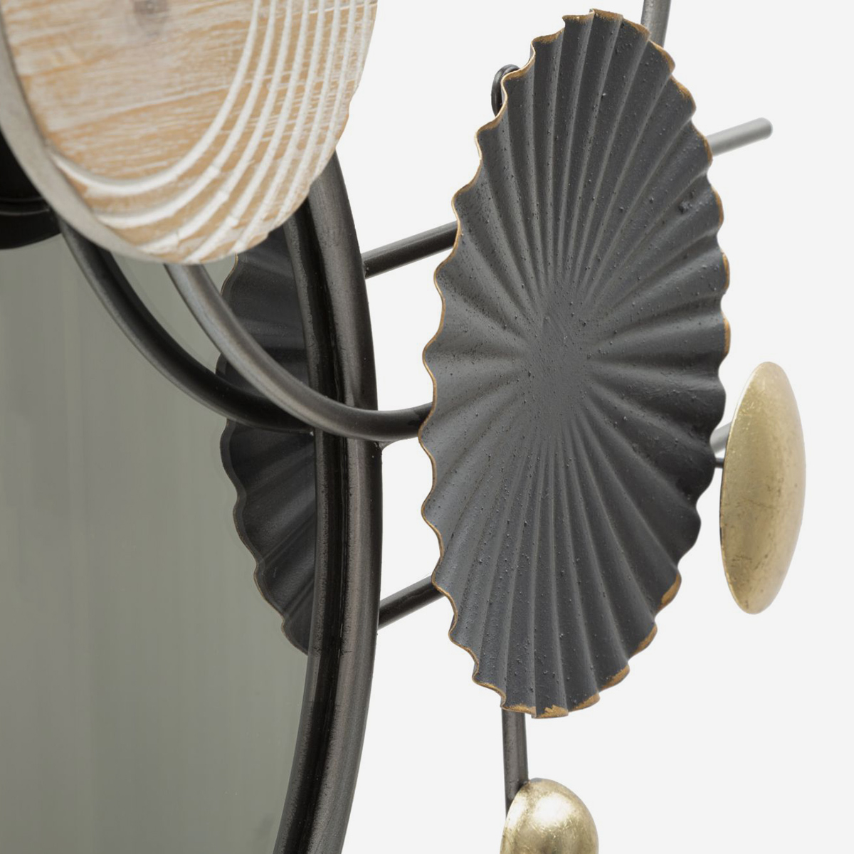 Specchio da parete decorativo in metallo e MDF Abstract