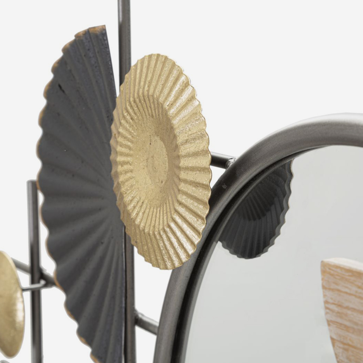 Specchio da parete decorativo in metallo e MDF Abstract