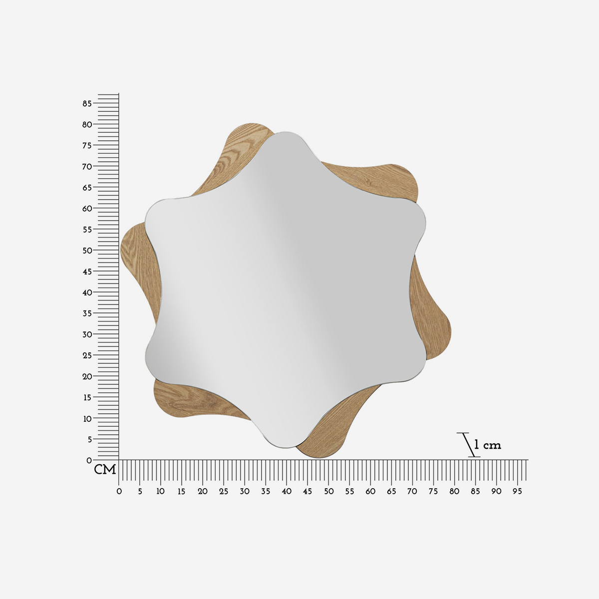 Espejo de pared decorativo de MDF y vidrio Star