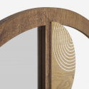 Dekorativer runder Wandspiegel aus MDF Block