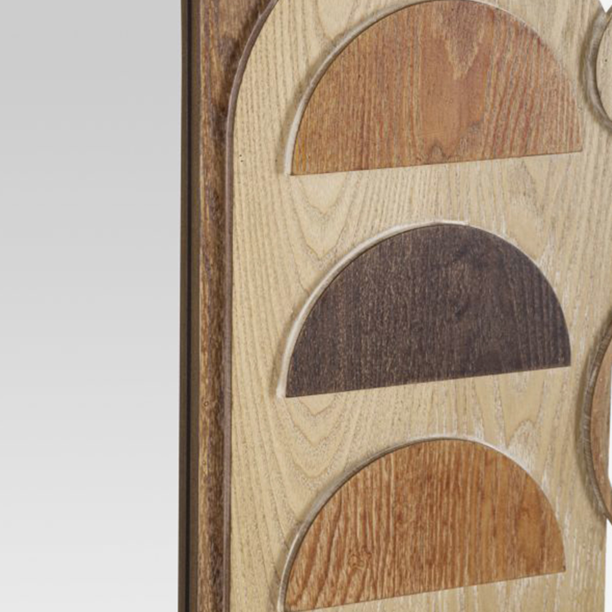 Dekorativer runder Wandspiegel aus MDF Block