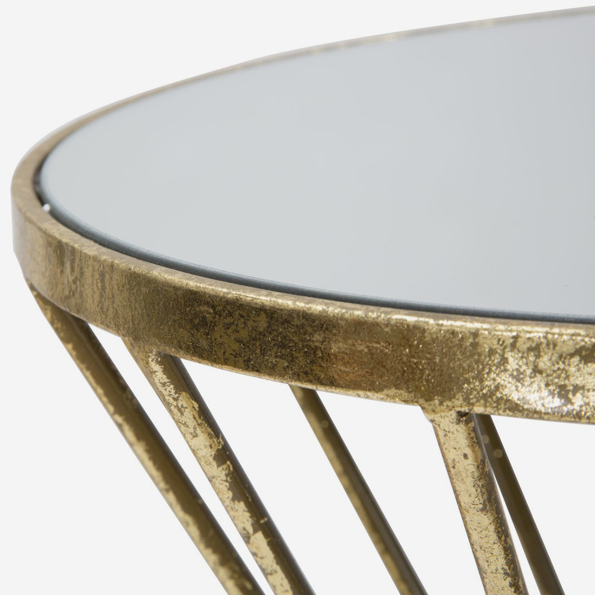 Runder Couchtisch aus Metall und Glas Hypnos 70