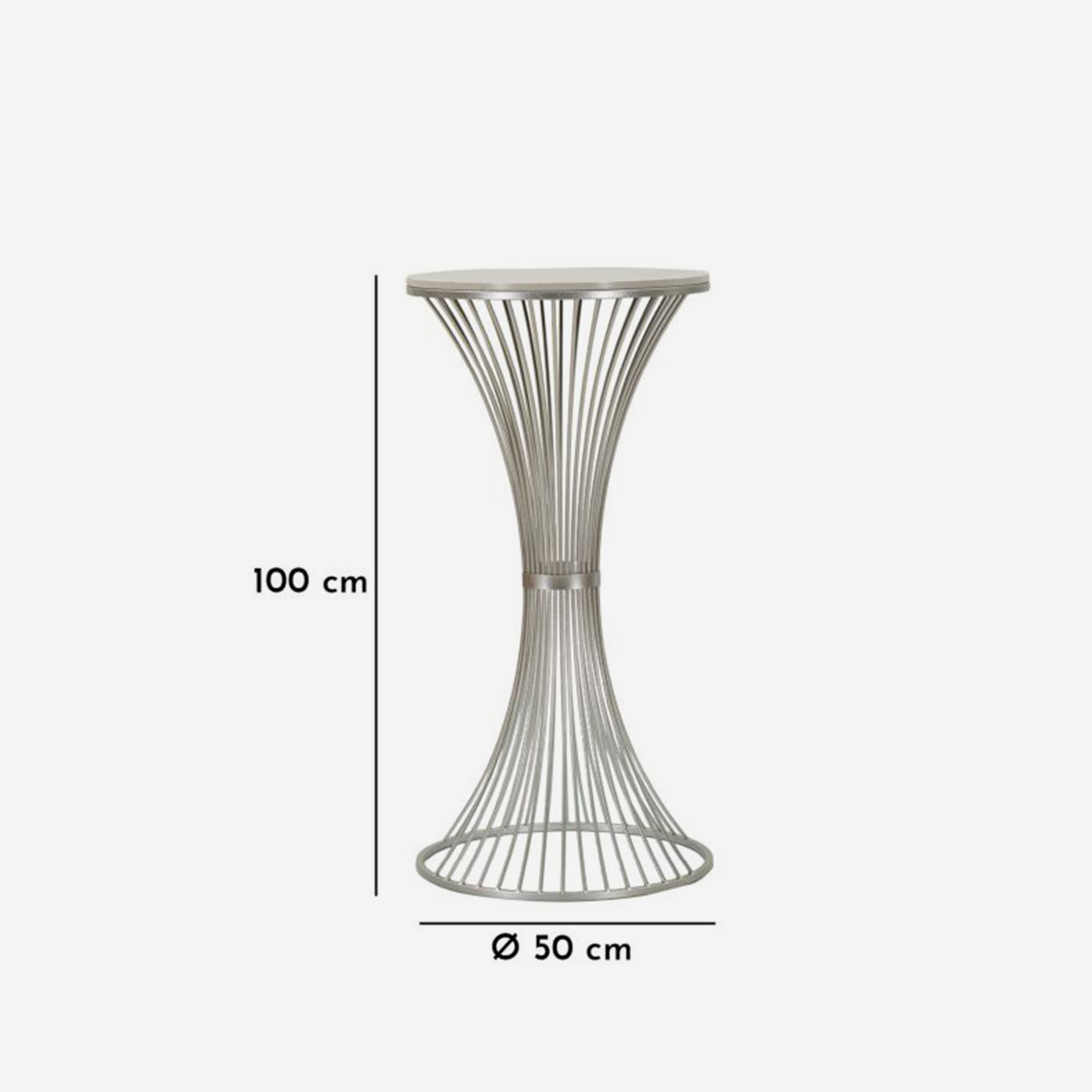 Hoher Beistelltisch mit Marmorplatte und Metallgestell Funnel 100