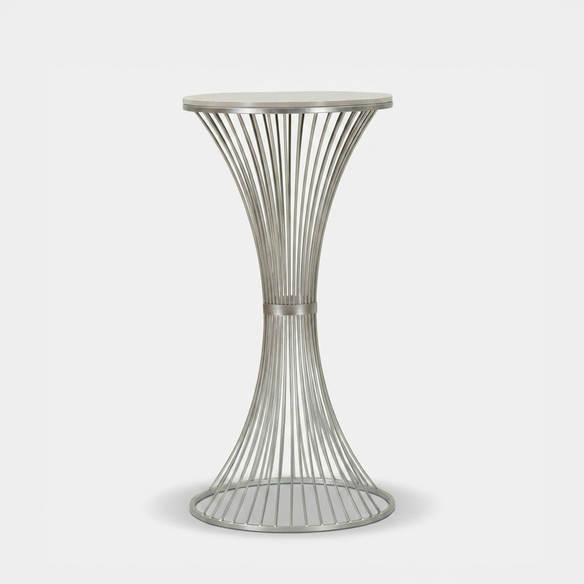Tavolinetto alto in metallo e marmo Funnel 80