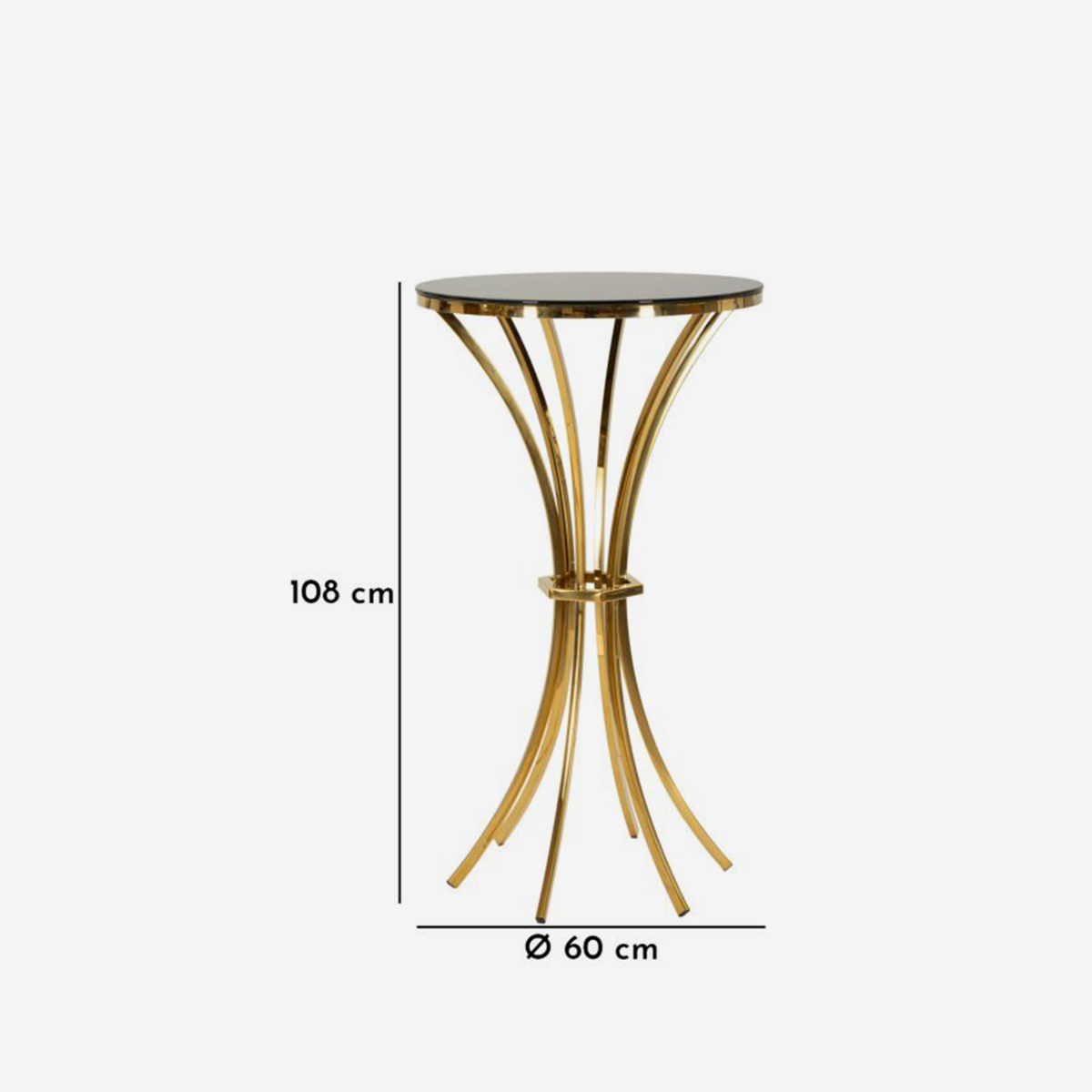 Runder Bartisch aus Eisen und Glas Shanty 60