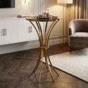 Runder Bartisch aus Eisen und Glas Shanty 60