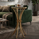 Hoher Beistelltisch aus Metall und Glas Shanty 90
