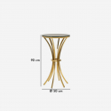 Mesa alta auxiliar de metal y cristal Shanty 90