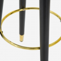 Gepolsterter Barhocker aus Samt und Metall Paris Gold