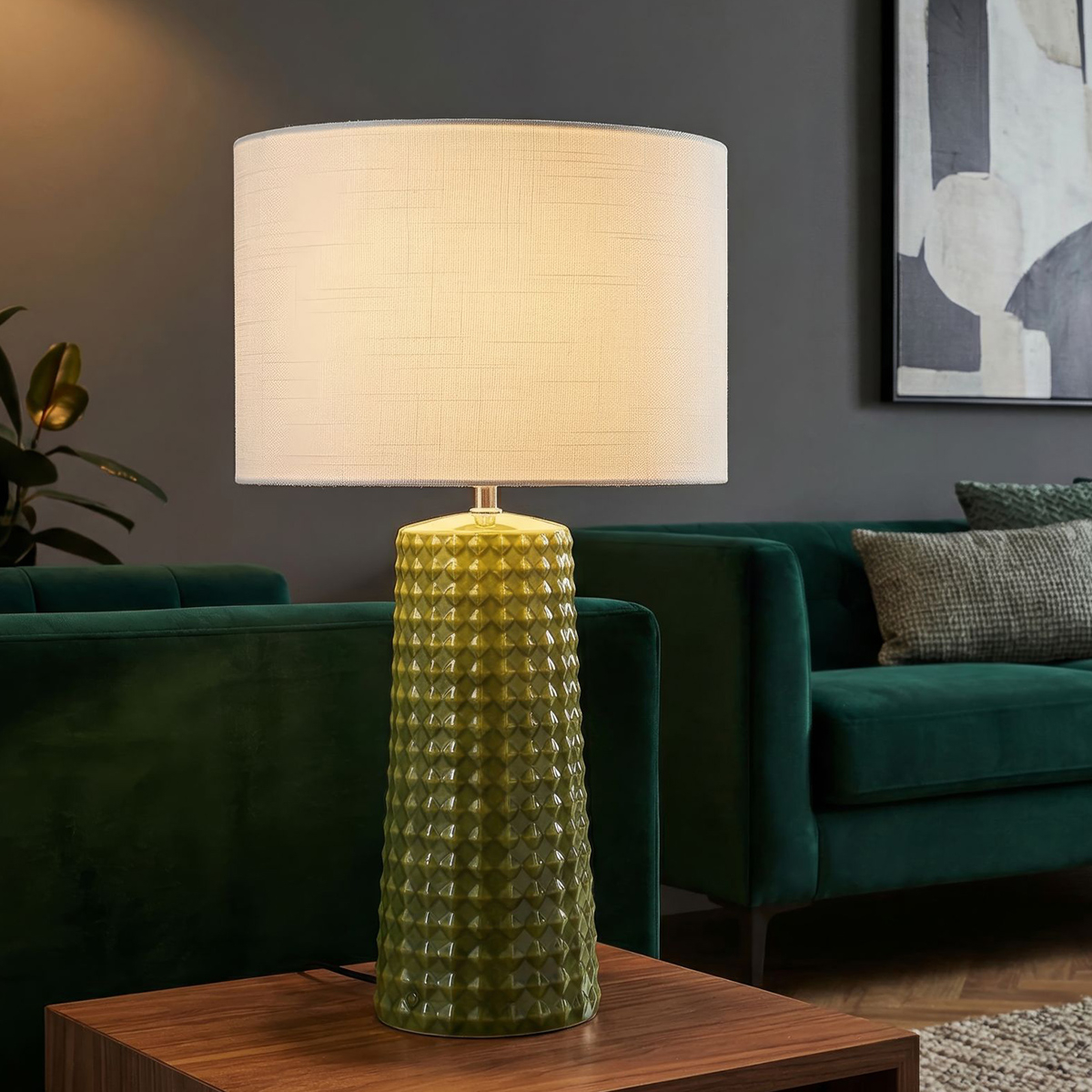 Keramik-Tischlampe mit Lampenschirm Gliss