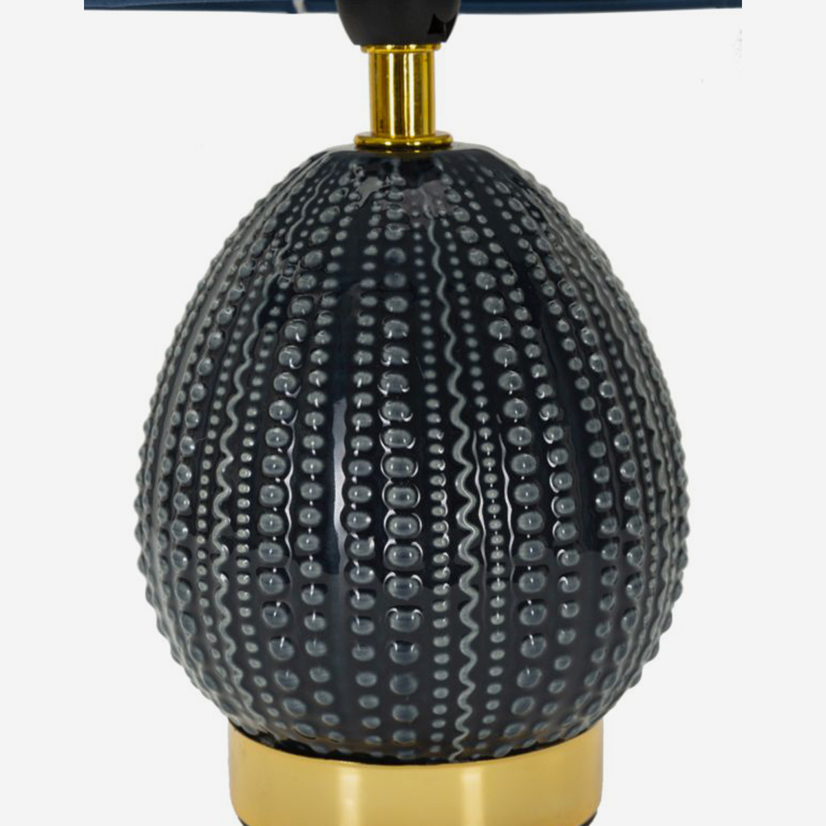Lampada da comodino in ceramica e tessuto Flavi