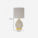 Lampada da comodino in ceramica e tessuto Flavi