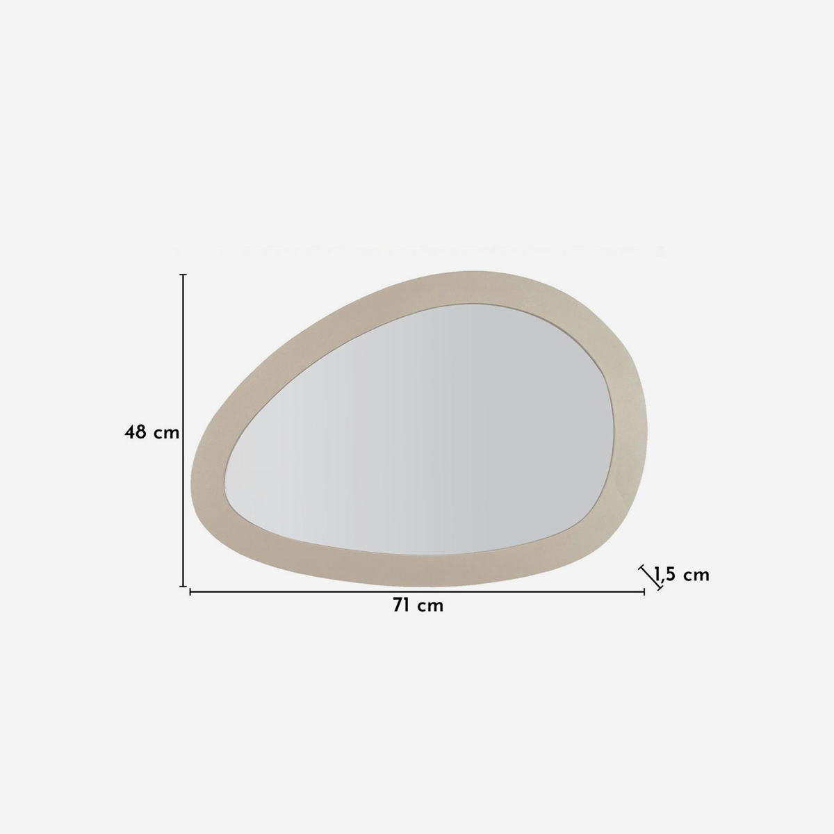 Moderner geformter Wandspiegel 71x48 cm Saturno