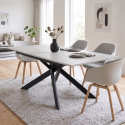 Mesa extensible de melamina con estructura negra 140/190x90 Pluto