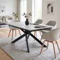 Table extensible en mélaminé avec structure noire 140/190x90 Pluto