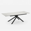 Mesa extensible de melamina con estructura negra 140/190x90 Pluto
