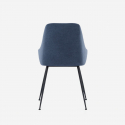 Silla tapizada en microfibra con patas metálicas Andromeda