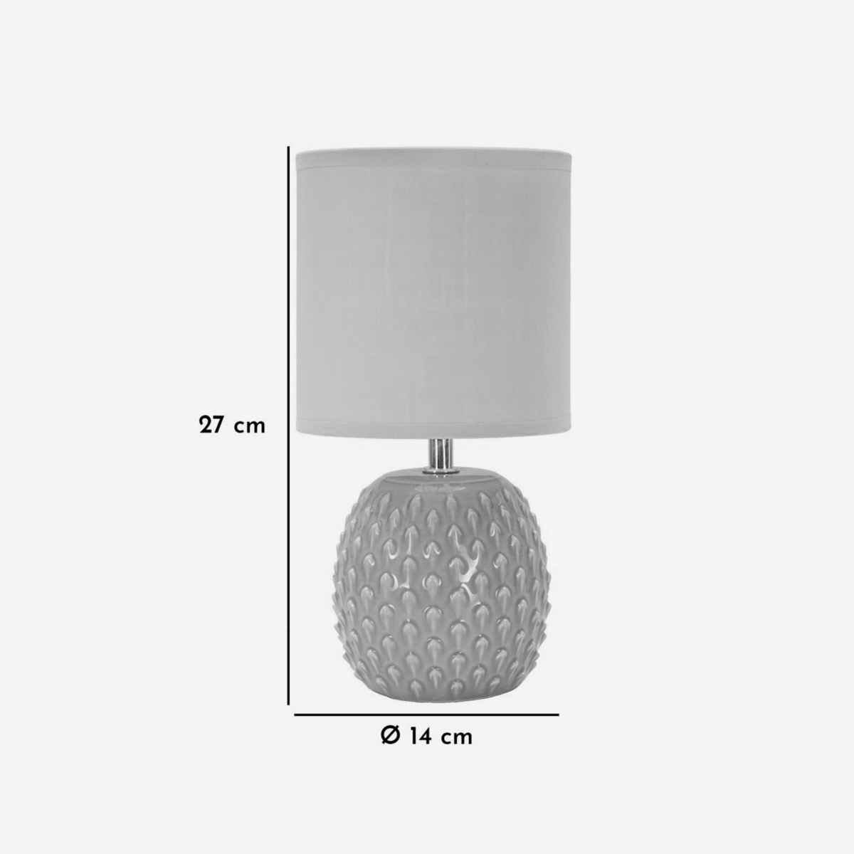 Lampada da comodino in ceramica con paralume Pontus