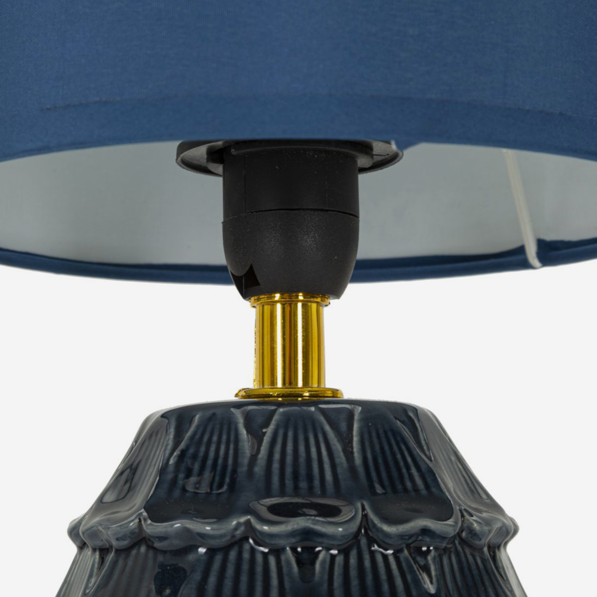 Lampada da comodino in ceramica e tessuto Pigny