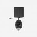Lampada da comodino in ceramica e tessuto Pigny