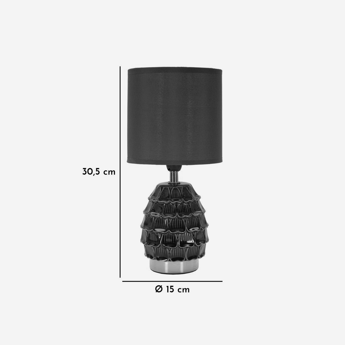 Lampada da comodino in ceramica e tessuto Pigny