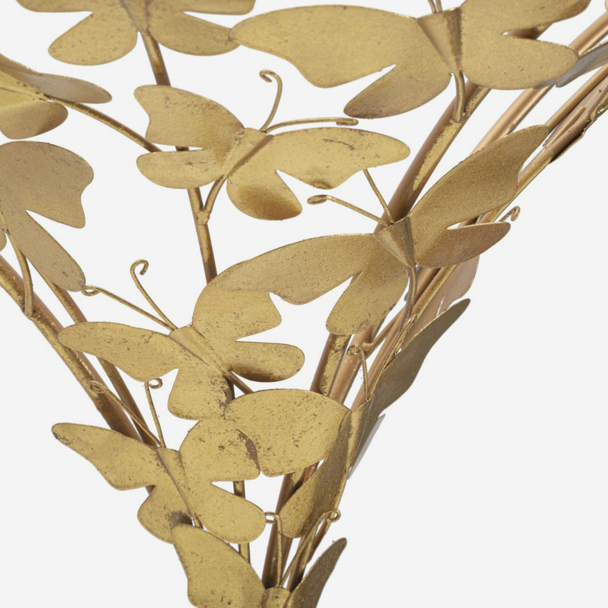 Mesita de noche de pared en metal y cristal Butterflies