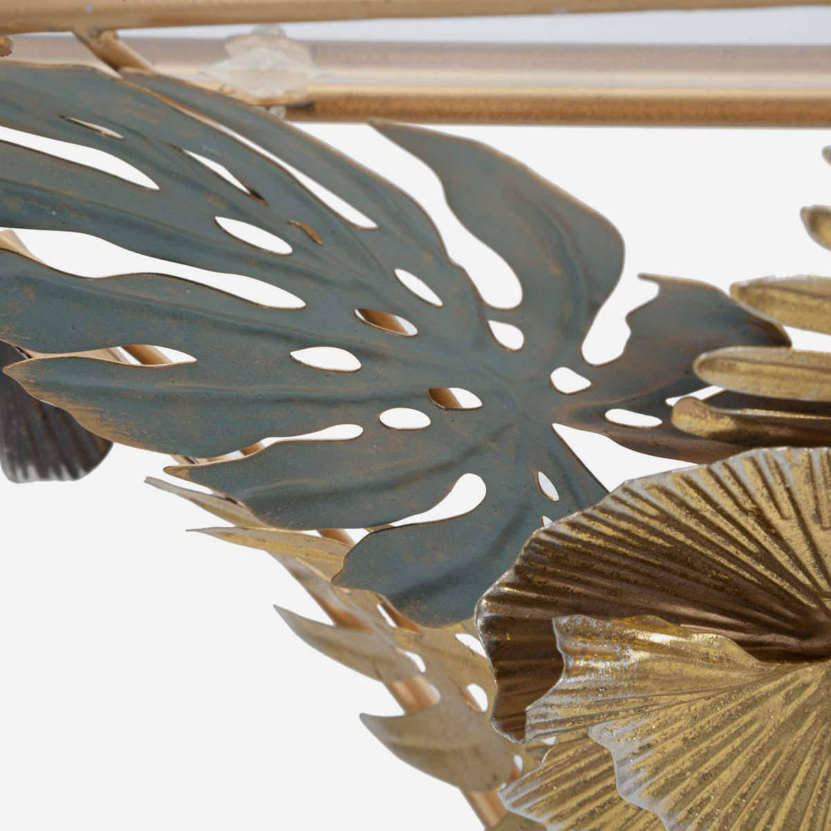 Wand-Nachttisch aus Metall und Glas Butterflies