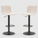 Set de 2 taburetes de bar giratorios, acolchados y regulables High