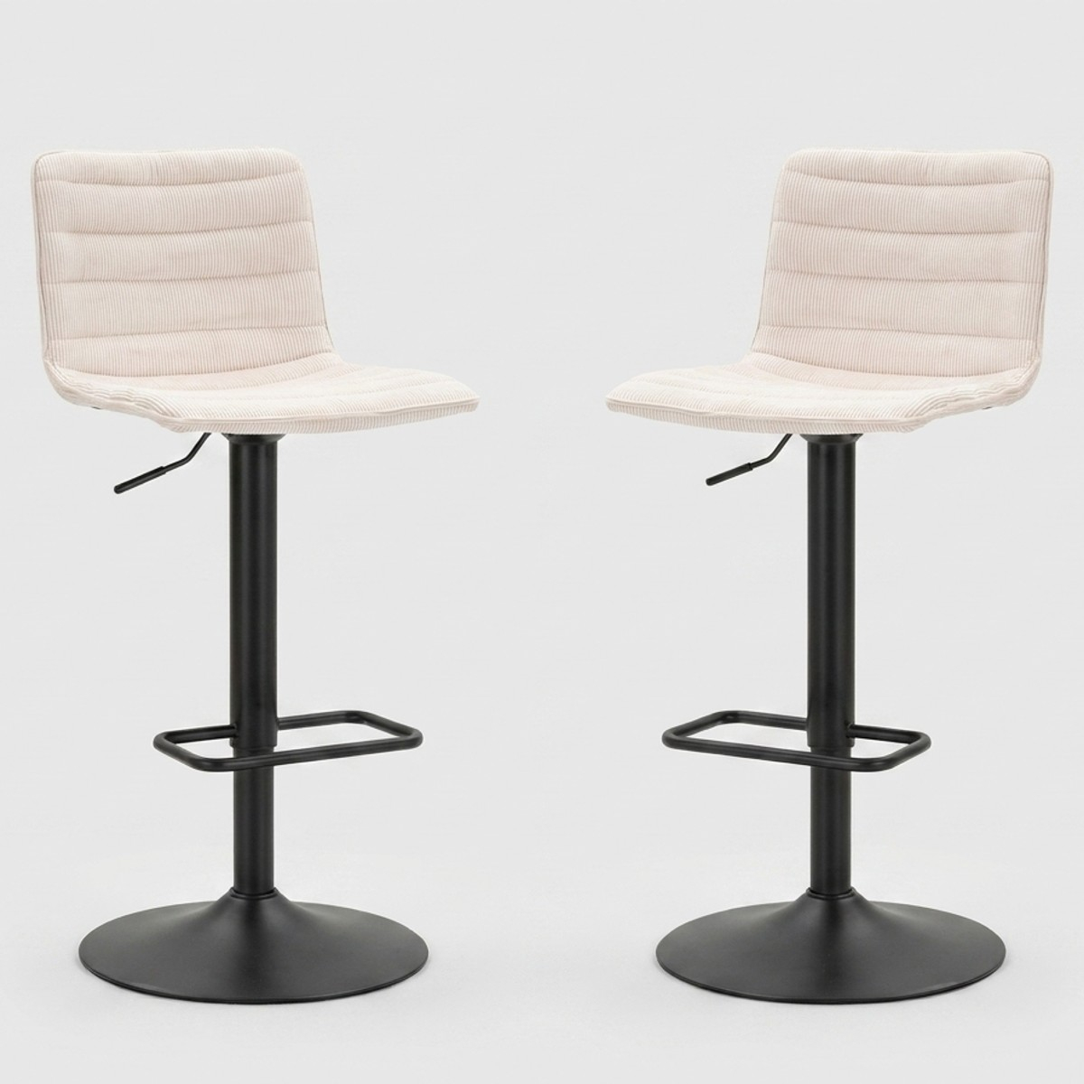 Set de 2 taburetes de bar giratorios, acolchados y regulables High