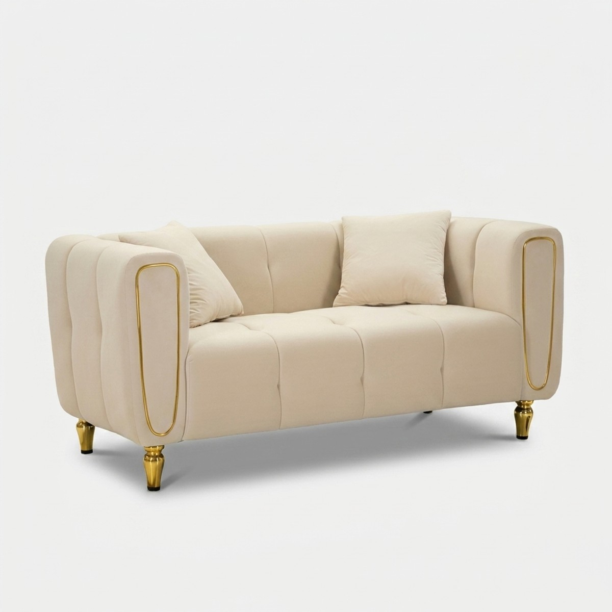 2-Sitzer-Sofa aus Samt mit Kissen Alma