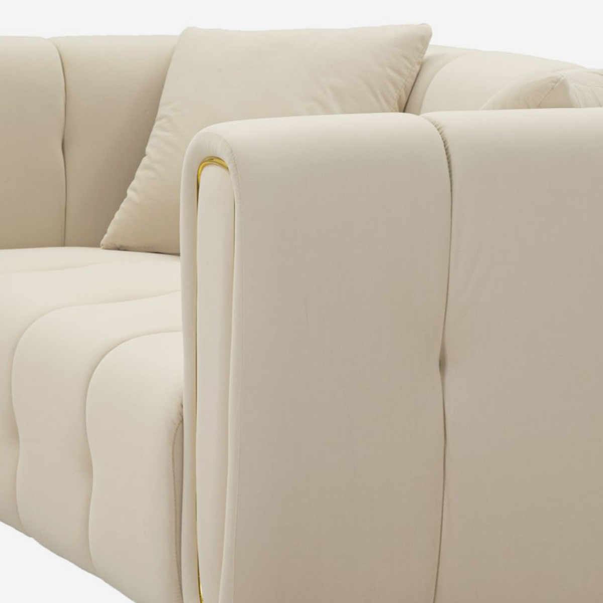 2-Sitzer-Sofa aus Samt mit Kissen Alma