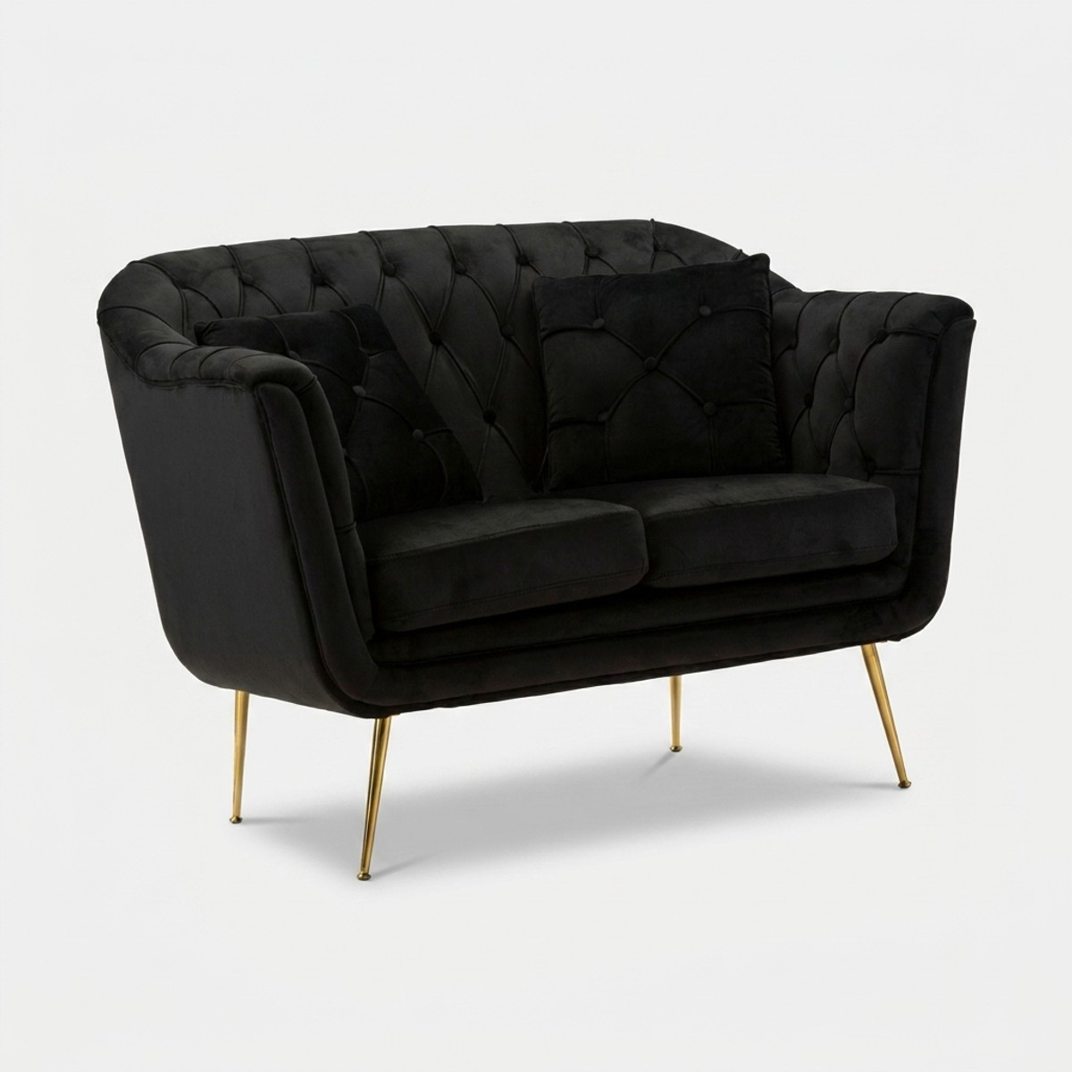Gepolstertes 2-Sitzer-Sofa mit Kissen Budapest