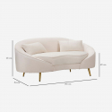 2-Sitzer-Sofa Oslo aus Stoff für das Wohnzimmer, gepolstert