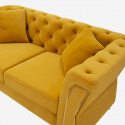 2-Sitzer-Sofa aus gestepptem Samt mit Kissen Emy