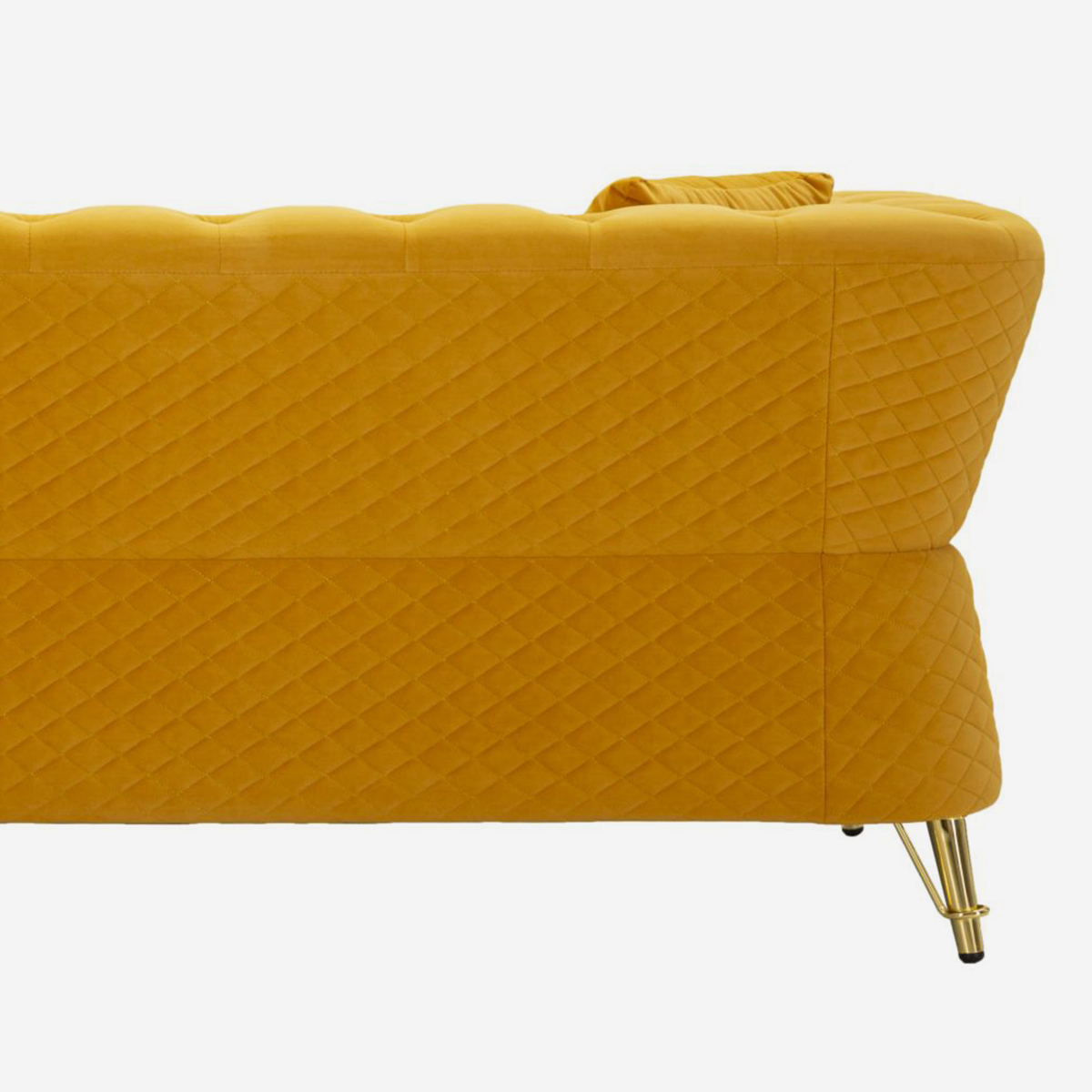 2-Sitzer-Sofa aus gestepptem Samt mit Kissen Emy