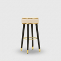 Taburete de bar acolchado en PU y metal London