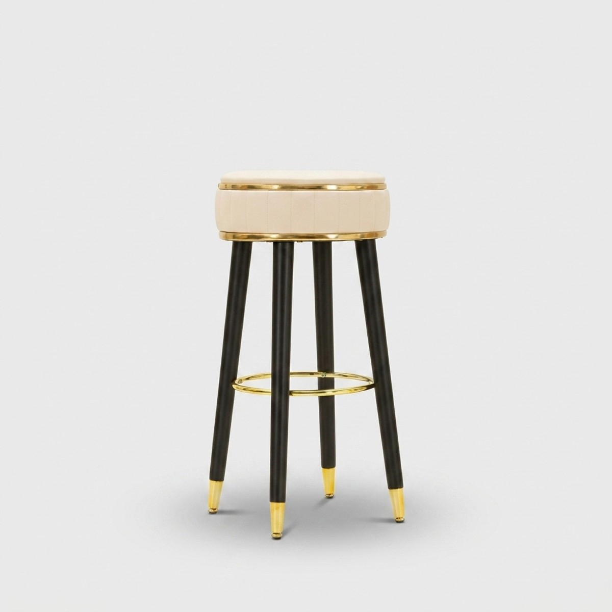 Taburete de bar acolchado en PU y metal London