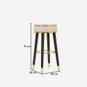 Taburete de bar acolchado en PU y metal London
