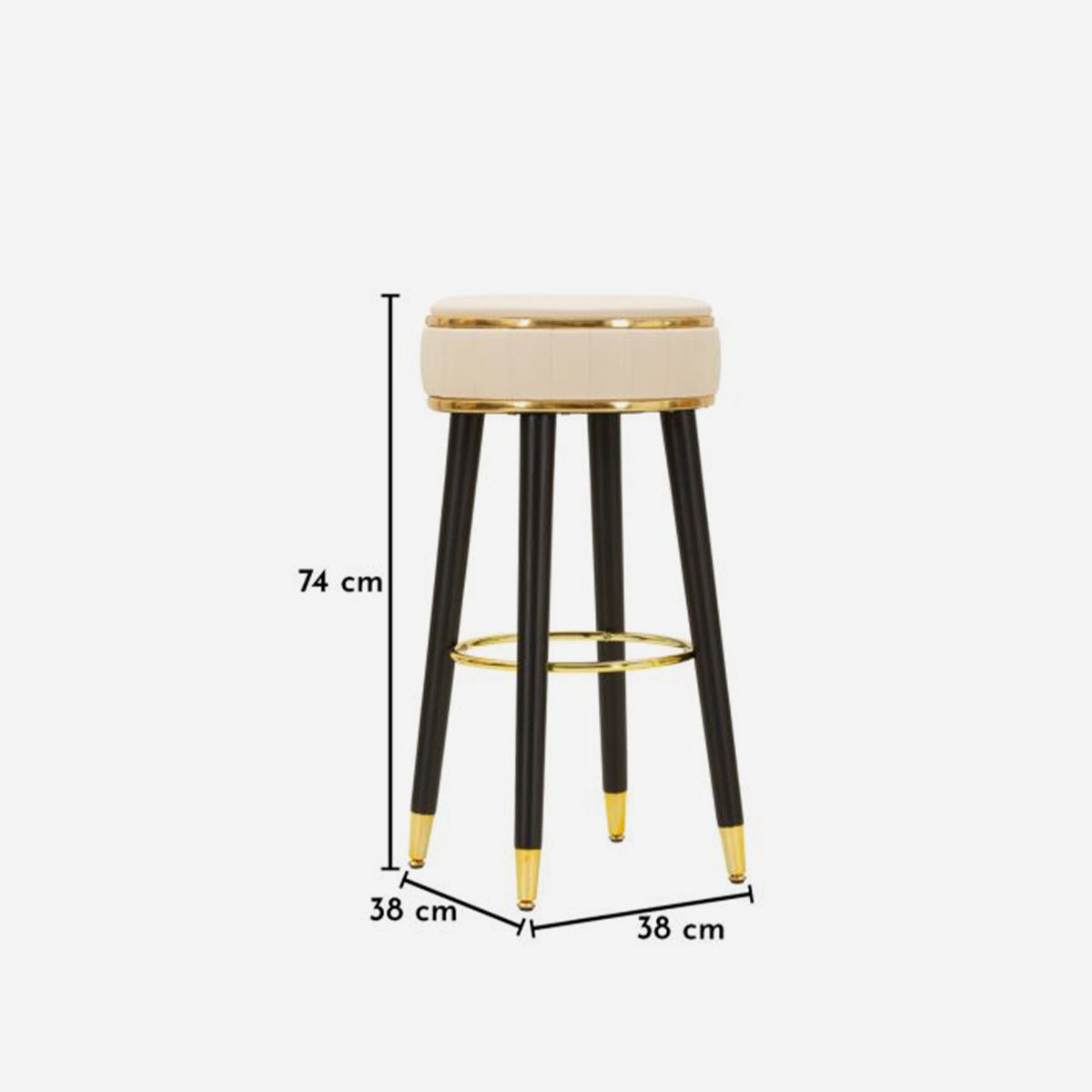 Taburete de bar acolchado en PU y metal London
