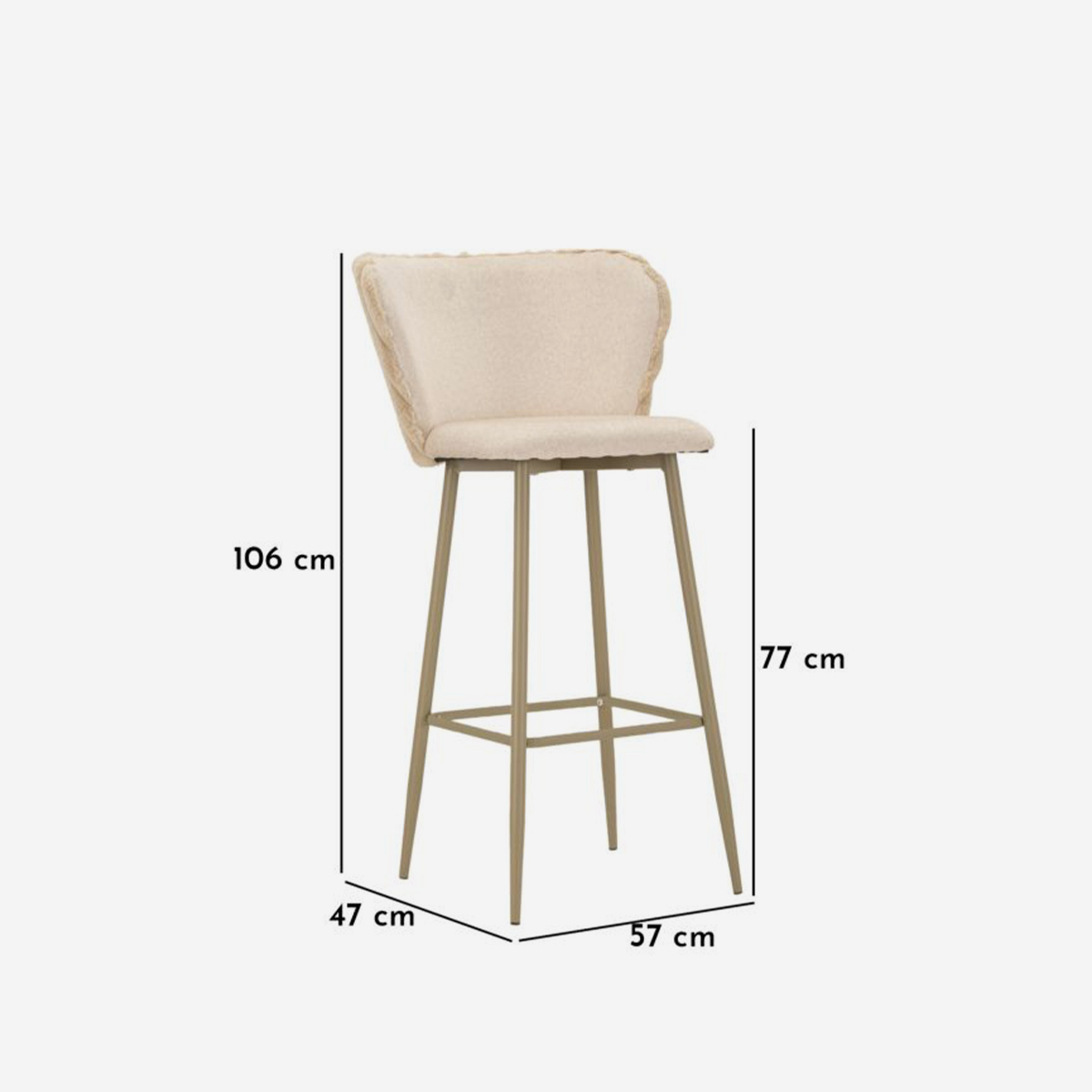 2er-Set gepolsterte Barhocker mit Rückenlehne Alaska B