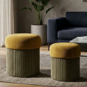 2er-Set Samt-Sitzhocker mit Stauraum Aspen