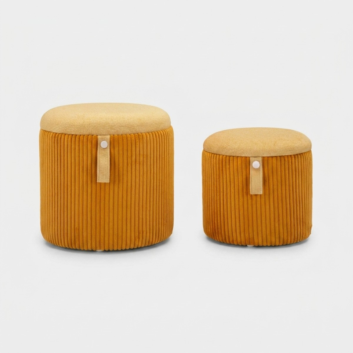 Set de 2 pufs con almacenaje acolchados de poliéster Bolzano
