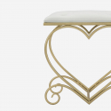 Gepolsterter Barhocker aus Metall und Samt Heart