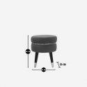 Taburete tapizado de terciopelo con patas de madera Paris Gold