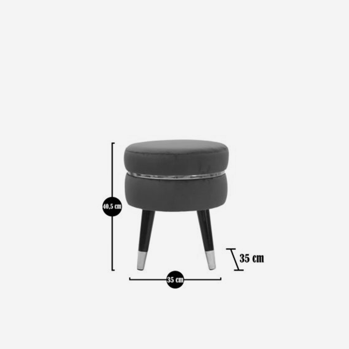 Taburete tapizado de terciopelo con patas de madera Paris Gold