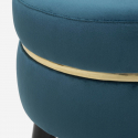 Taburete tapizado de terciopelo con patas de madera Paris Gold