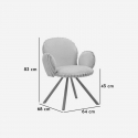 Set de 2 sillas tapizadas con reposabrazos para salón Stoccolma B