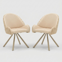 Silla moderna tapizada de tela, juego de 2, Stoccolma A