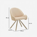Silla moderna tapizada de tela, juego de 2, Stoccolma A