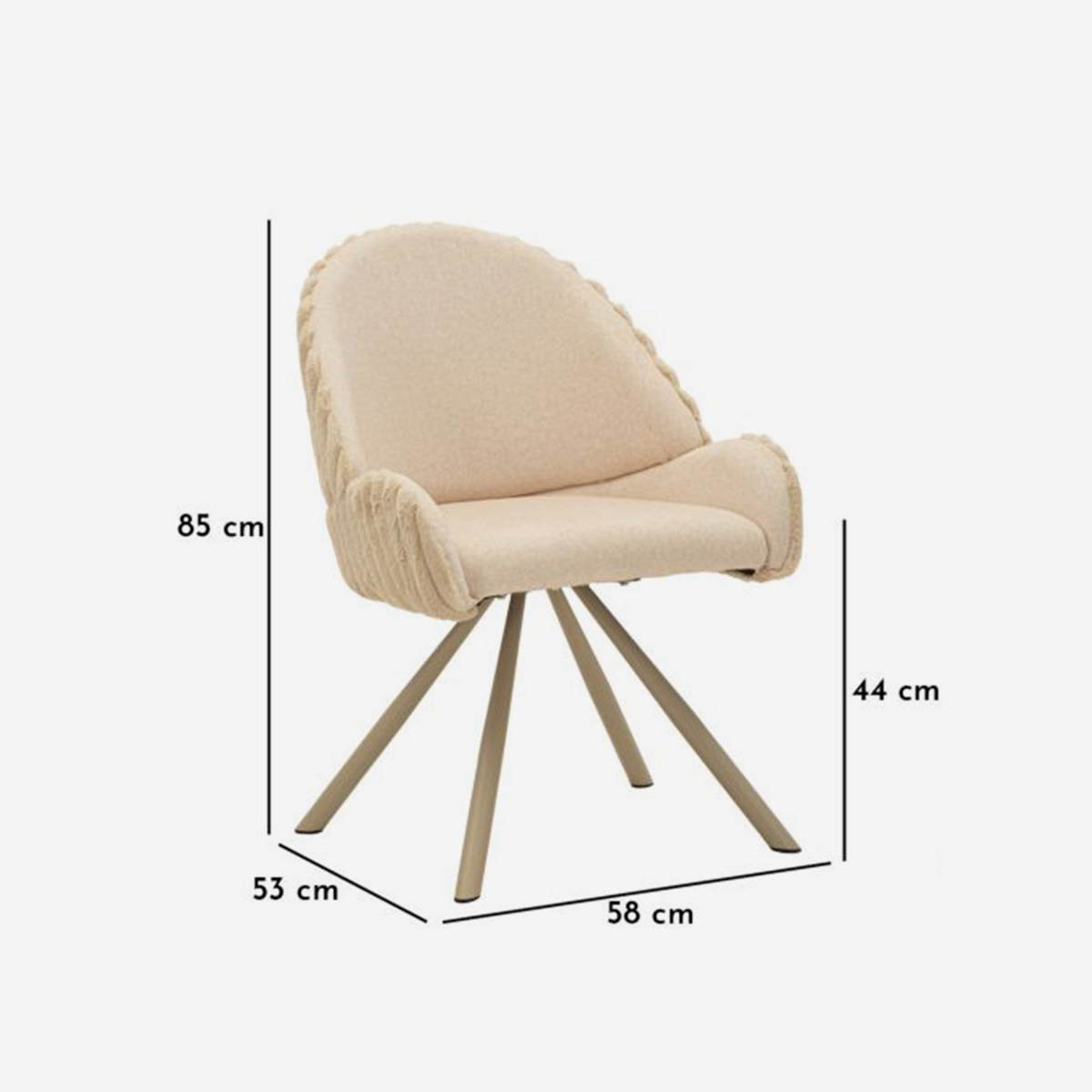 Silla moderna tapizada de tela, juego de 2, Stoccolma A